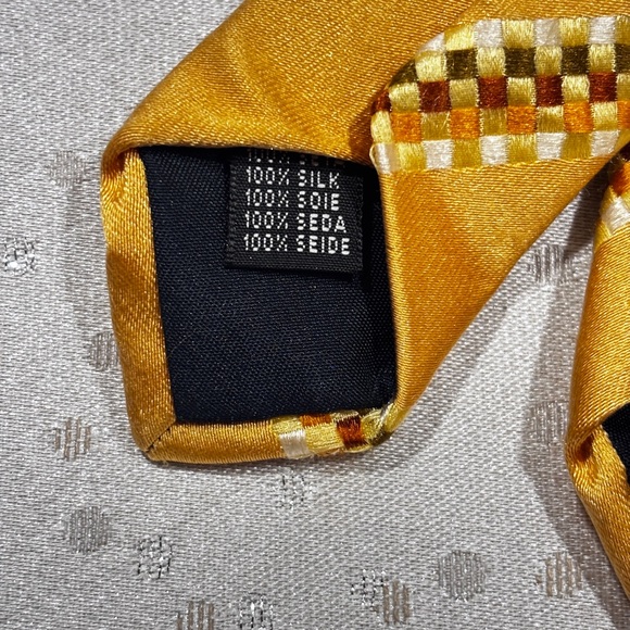 CANALI Gold and Brown Silk Tie - Picture 6 of 7